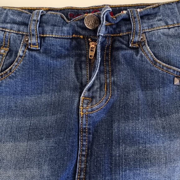 The Childrens Place Distressed Embellished Jean Skirt Girls Size 14 - Picture 11 of 15